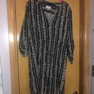 Loft gray floral dress